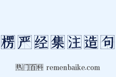 楞严经集注造句是什么意思的图片